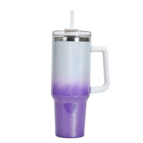 Large Capacity Double-layer Stainless Steel Vacuum Insulation Cup,WGITE, PURPLE