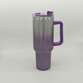 Large Capacity Double-layer Stainless Steel Vacuum Insulation Cup-Gradient Purple