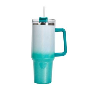 Large Capacity Double-layer Stainless Steel Vacuum Insulation Cup-WHITE, GREEN