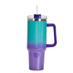 Large Capacity Double-layer Stainless Steel Vacuum Insulation Cup,-BLUE, PURPLE