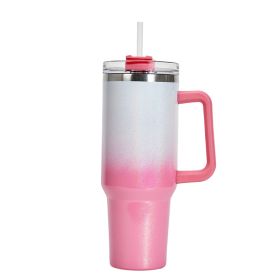 Large Capacity Double-layer Stainless Steel Vacuum Insulation Cup-WHITE, PINK