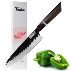 Qulajoy 8 Inch Japanese Chef Knife, Professional Hand Forged High Carbon Steel Kitchen Chef Knife,Cooking Knife With Ebony Handle-CHEF